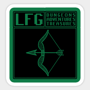 LFG Looking For Group Ranger Bow Dungeon Tabletop RPG TTRPG Sticker